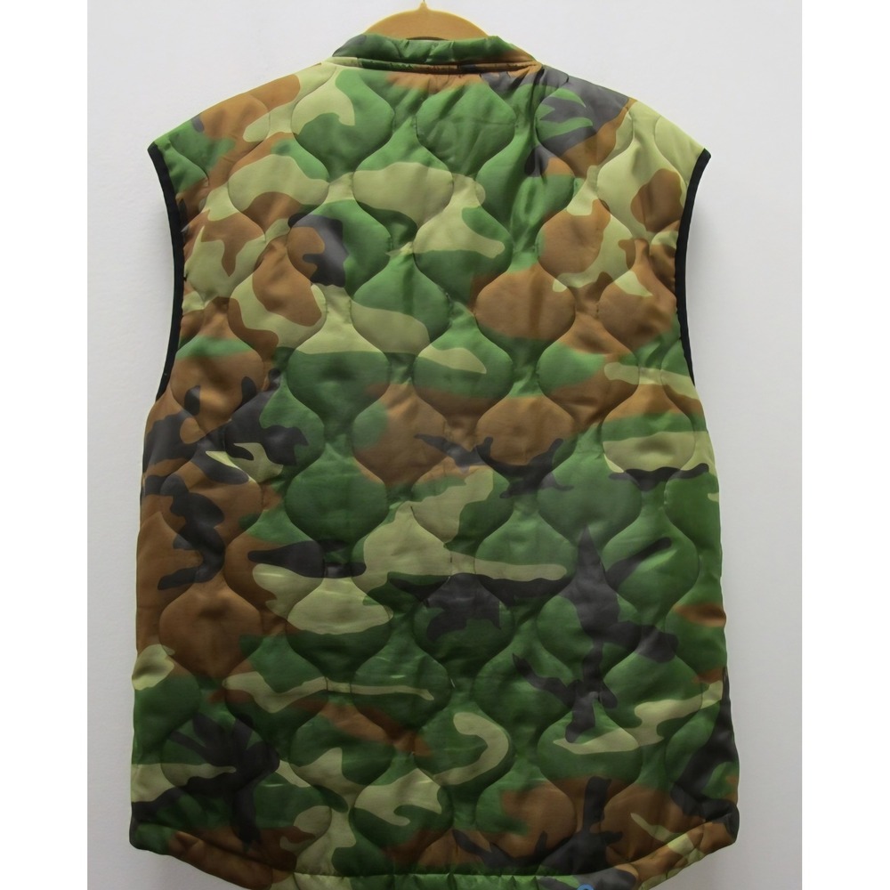 Zero Foxtrot Mens Quilted Camo Woobies Vest Tactical Military Woodland Green M - Picture 2 of 4